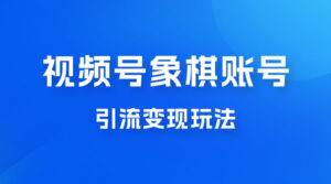 视频号象棋账号引流变现玩法,0 成本,小白也可以操作,日入 500+-灵锡网