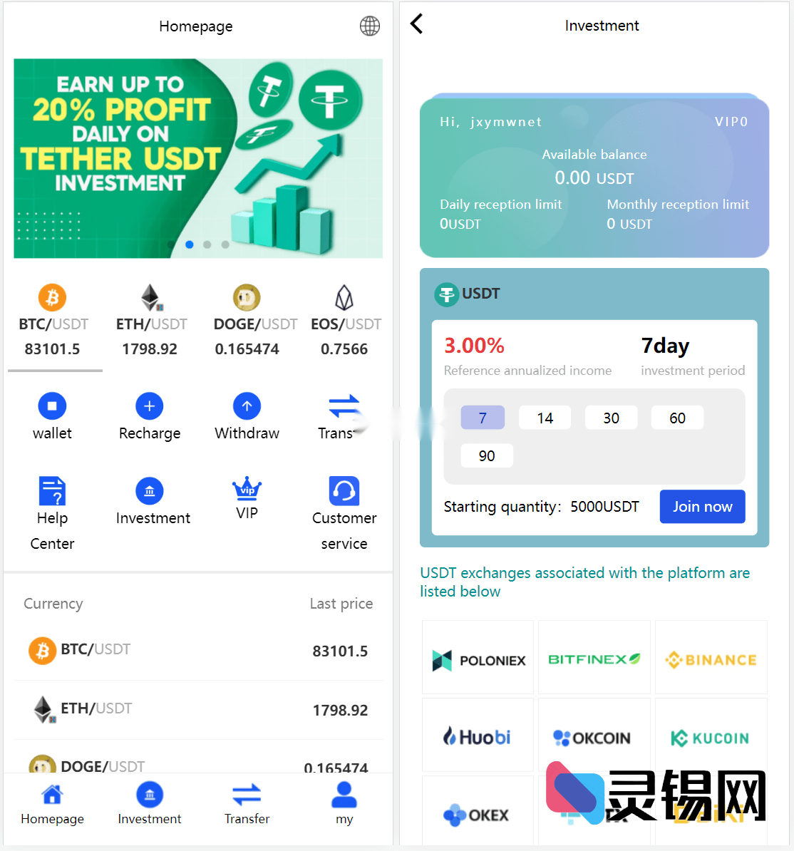 国际多语种USDT加密资产投资理财系统源码｜境外区块链理财平台开发框架-灵锡网