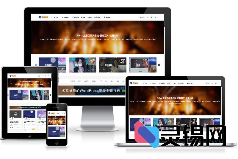 ripro9.0二次精修完整包:附赠WP双美化主题+绝版实用插件-灵锡网